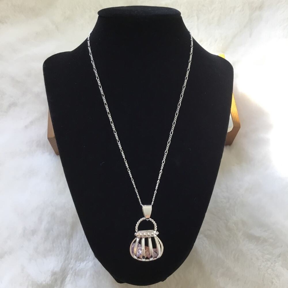Adorable Purse with Crystals Necklace - Picture 4 of 6